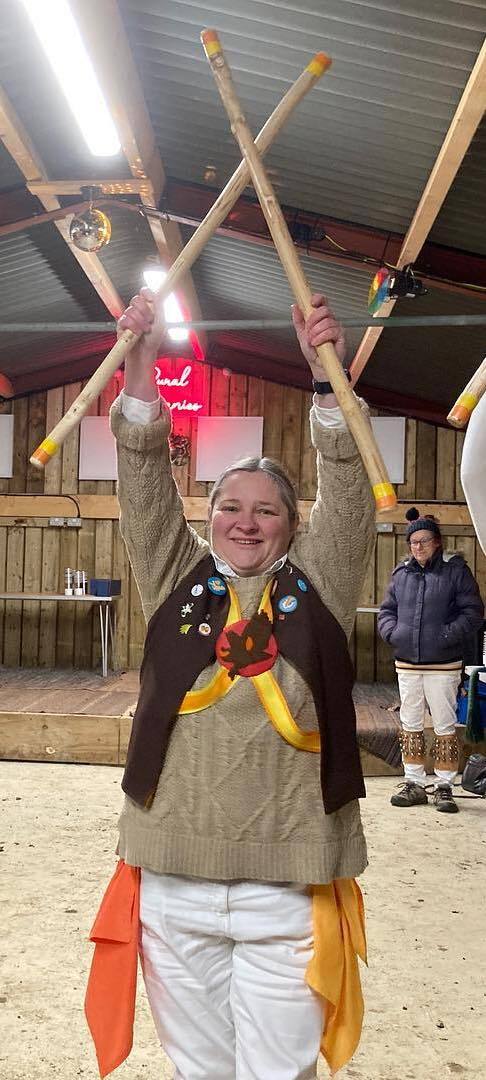 Jane with Sticks Crossed 